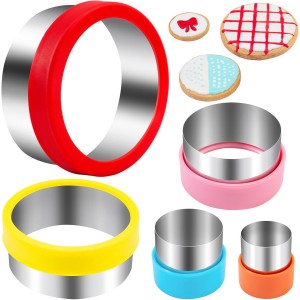 Nifogo Round Circle Cookie Cutter 5 Pcs,...