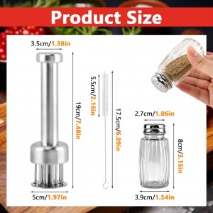 Meat Tenderizer Tool, Stainless Steel with 21 Sharp Needles & Retractable Safety Guard for Meat Piercing, Tenderizing Steak, Beef, Chicken, Pork, Dishwasher Safe