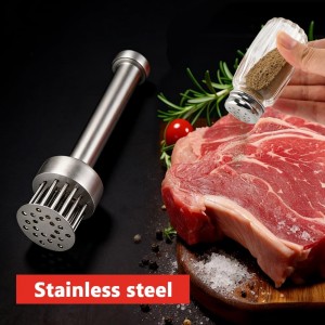 Meat Tenderizer Tool, Stainless Steel with 21 Sharp Needles & Retractable Safety Guard for Meat Piercing, Tenderizing Steak, Beef, Chicken, Pork, Dishwasher Safe