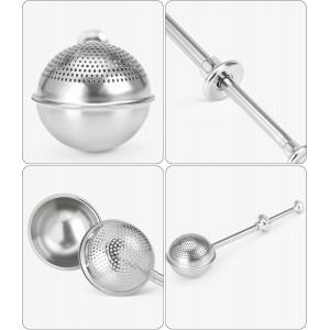 Flour Duster for Baking, Stainless Steel flour sifter with One-Handed Spring Handle, Fine Mesh Baking Dusting Wand for Powdered Sugar, Cocoa, Spices, Even Sprinkle