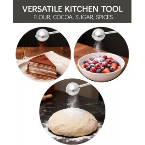 Flour Duster for Baking, Stainless Steel flour sifter with One-Handed Spring Handle, Fine Mesh Baking Dusting Wand for Powdered Sugar, Cocoa, Spices, Even Sprinkle