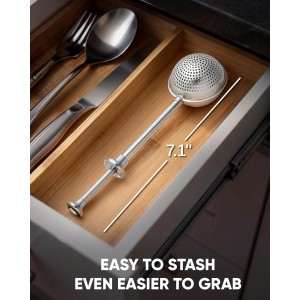 Flour Duster for Baking, Stainless Steel flour sifter with One-Handed Spring Handle, Fine Mesh Baking Dusting Wand for Powdered Sugar, Cocoa, Spices, Even Sprinkle