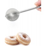 Flour Duster for Baking, Stainless Steel flour sifter with One-Handed Spring Handle, Fine Mesh Baking Dusting Wand for Powdered Sugar, Cocoa, Spices, Even Sprinkle