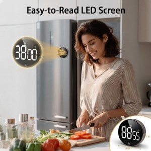 Sportsvoutdoors Rotating Digital Kitchen Timer, Large Display Screen Timer with Count-Up & Countdown, Magnetic Cooking Timer for Home, Classroom, Kitchen, Office, Gym