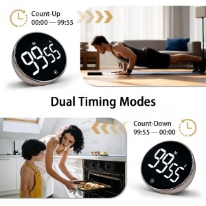 Sportsvoutdoors Rotating Digital Kitchen Timer, Large Display Screen Timer with Count-Up & Countdown, Magnetic Cooking Timer for Home, Classroom, Kitchen, Office, Gym