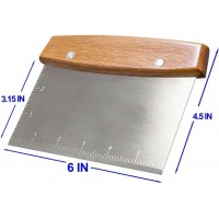 Professional Dough Cutter & Bench Scraper - Ultimate Dough Scraper Tool with Stainless Steel Blade & Wood Handle