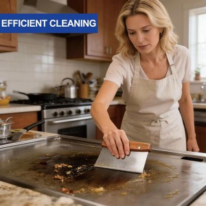 Professional Dough Cutter & Bench Scraper - Ultimate Dough Scraper Tool with Stainless Steel Blade & Wood Handle