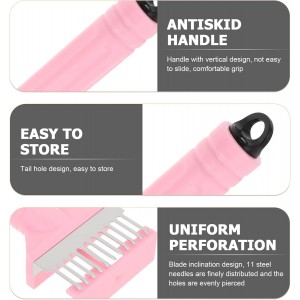 Stainless Steel Meat Tenderizer Needle Tool with Comfortable Grip for Kitchen Steak and Pork Practical Food-safe Design Easy to Clean Pink