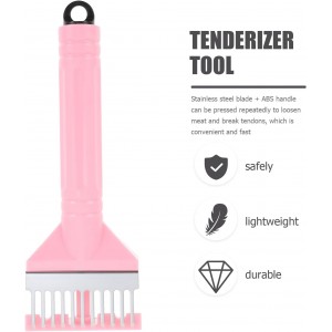 Stainless Steel Meat Tenderizer Needle Tool with Comfortable Grip for Kitchen Steak and Pork Practical Food-safe Design Easy to Clean Pink