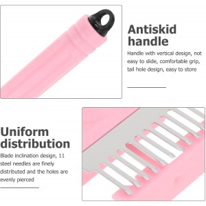 Stainless Steel Meat Tenderizer Needle Tool with Comfortable Grip for Kitchen Steak and Pork Practical Food-safe Design Easy to Clean Pink