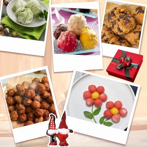 Ice Cream Scoop, 3Pcs Cookie Scoop Set, Stainless Steel Ice Cream Scoop with Trigger Release, Cookie Dough Scoop, Large/Medium/Small Cookie Scooper for Baking with 2 Shovel Spoons and 1 Shovel Forks