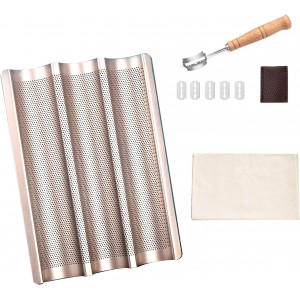 Baguette Baking Kit: 3-Groove Carbon Ste...