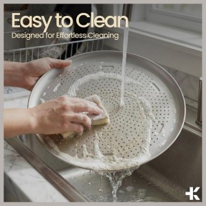 Bakken 16 Inch Non-Stick Pizza Pan 1 Pack, Round Carbon Steel Pizza Tray with Perforated Holes, PFOA, PFOS, & PTFE-Free, Dishwasher & Oven Safe Up To 450°F, Durable Nonstick Coating, Silver