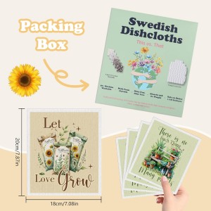 Swedish Dishcloths for Kitchen, 6 Pack Garden Plant Swedish Dish Cloths Reusable Washable Absorbent Kitchen Towel Gifts for Plant Lovers Gardeners Birthday Housewarming