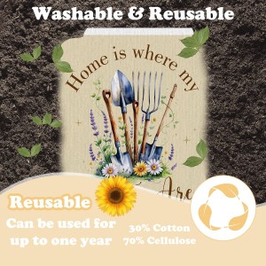 Swedish Dishcloths for Kitchen, 6 Pack Garden Plant Swedish Dish Cloths Reusable Washable Absorbent Kitchen Towel Gifts for Plant Lovers Gardeners Birthday Housewarming