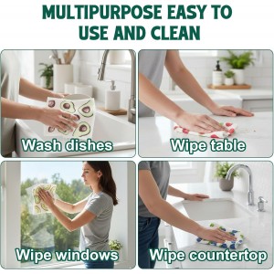 Lsnisni Swedish Dishcloths for Kitchen, 6 Pack Swedish Dish Cloths, Reusable Paper Towels, Washable Kitchen Cloth, 100% Biodegradable, Super Absorbent, Quick Drying