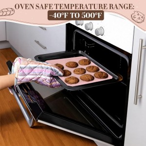 3 Pack Perforated Silicone Baking Mat, Non Stick Pink Baking Mats 2 Half Sheets 16.5