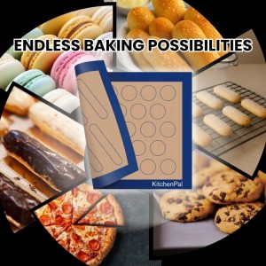 2-Sided Silicone Baking Mat for Macaron, Éclair & Cookie – Reusable Pastry Sheet 11.8