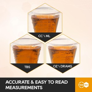 Turbo Bee 600 Pack 1 OZ Disposable Medicine Cups (30 ml), Small Clear Plastic Measuring Cups for Liquid Medicine, Pills, Resin, and Epoxy
