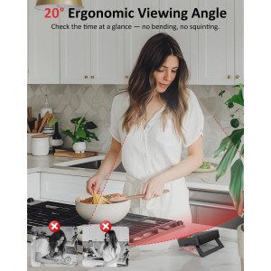 Digital Kitchen Timer for Cooking - 4 Channel Count Up Countdown Timer with Loud Alarm and Silent Mode, Large Display, Magnetic Back, Auto Memory for Classroom Study Gym, Battery Included (Black)