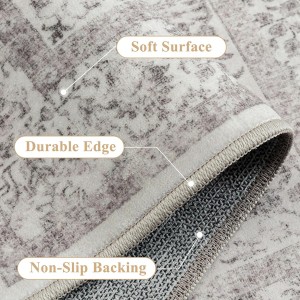 HUGEAR Grey Kitchen Rug Sets 3 Piece 20x32/20x48/20x59 Inch Vintage Distressed Entryway Washable Kitchen Mats Floor Carpet Non Slip Runner Rugs for Hallway Laundry Sink Bathroom