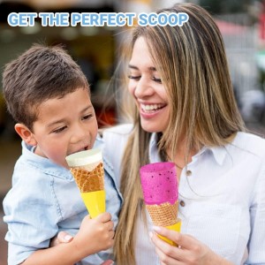 Ice Cream Scoop Stainless Steel, Old Fashioned Cylindrical Scooper with Spring-Powered Trigger Release, Big Volume for Hard Ice Cream, Mashed Potatoes, Easy to Clean