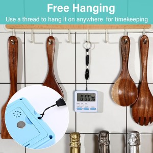 Leumoi 6 Pcs Digital Kitchen Timer 24 Hour Clock and Alarm Function Timer On/Off Switch Minute Second Count up Countdown Loud Alarm for Exercise Cook Baking