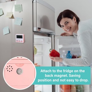 Leumoi 6 Pcs Digital Kitchen Timer 24 Hour Clock and Alarm Function Timer On/Off Switch Minute Second Count up Countdown Loud Alarm for Exercise Cook Baking