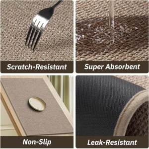 RESARE Kitchen Mats, Non Slip Kitchen Mats for Floor, Absorbent Quick Dry Washable Kitchen Rugs in Front of Sink, Hallway, Laundry, Kitchen Floor Mat(Beige, 17