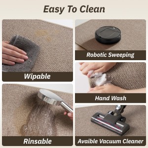 RESARE Kitchen Mats, Non Slip Kitchen Mats for Floor, Absorbent Quick Dry Washable Kitchen Rugs in Front of Sink, Hallway, Laundry, Kitchen Floor Mat(Beige, 17