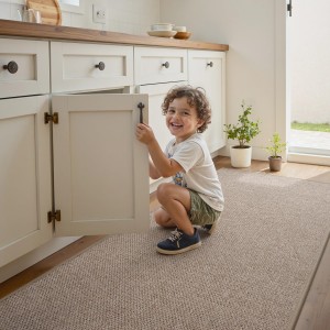 RESARE Kitchen Mats, Non Slip Kitchen Mats for Floor, Absorbent Quick Dry Washable Kitchen Rugs in Front of Sink, Hallway, Laundry, Kitchen Floor Mat(Beige, 17