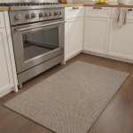 RESARE Kitchen Mats, Non Slip Kitchen Mats for Floor, Absorbent Quick Dry Washable Kitchen Rugs in Front of Sink, Hallway, Laundry, Kitchen Floor Mat(Beige, 17