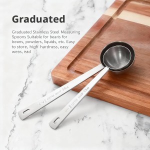 Stainless Steel Coffee Scoop, 2 MeaTablespoon suring Spoon for Ground Coffee & Tea,Protein Powde Long Handle Design for Easy Scooping