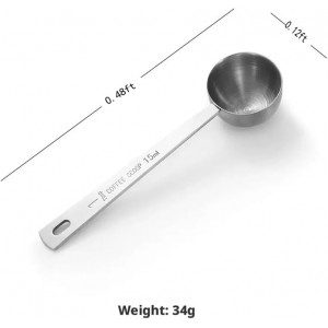 Stainless Steel Coffee Scoop, 2 MeaTablespoon suring Spoon for Ground Coffee & Tea,Protein Powde Long Handle Design for Easy Scooping