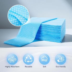 60 Pack 13.8×15.7 in Disposable Dish Cloths for Kitchen, Bathroom & Daily Cleaning – Durable & Short-Term Reusable Cleaning Cloths (Blue)
