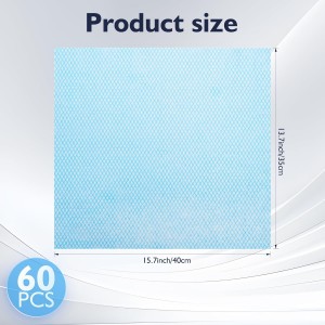 60 Pack 13.8×15.7 in Disposable Dish Cloths for Kitchen, Bathroom & Daily Cleaning – Durable & Short-Term Reusable Cleaning Cloths (Blue)