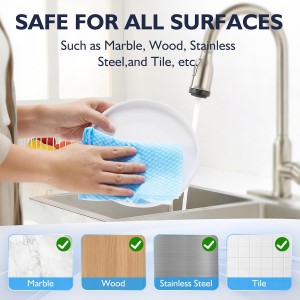 60 Pack 13.8×15.7 in Disposable Dish Cloths for Kitchen, Bathroom & Daily Cleaning – Durable & Short-Term Reusable Cleaning Cloths (Blue)