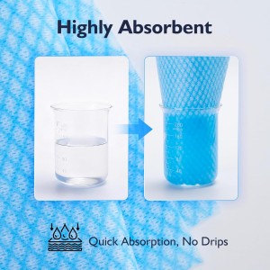 60 Pack 13.8×15.7 in Disposable Dish Cloths for Kitchen, Bathroom & Daily Cleaning – Durable & Short-Term Reusable Cleaning Cloths (Blue)