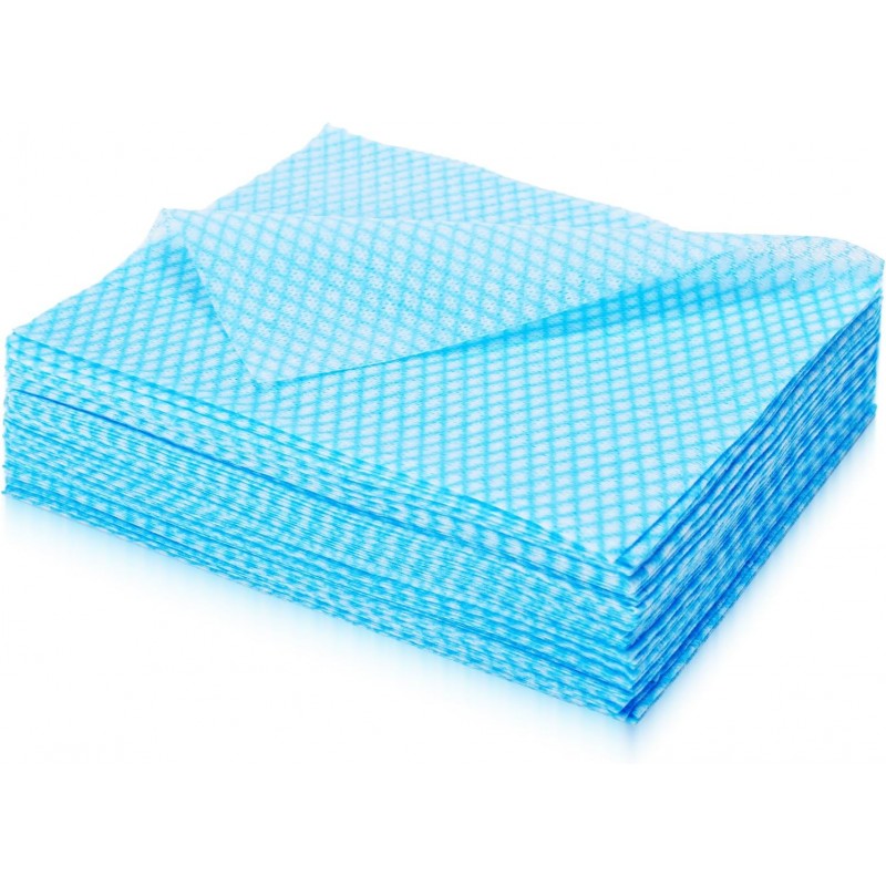 60 Pack 13.8×15.7 in Disposable Dish Cloths for Kitchen, Bathroom & Daily Cleaning – Durable & Short-Term Reusable Cleaning Cloths (Blue)
