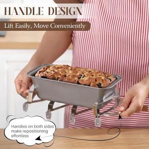 Expandable Trivet with Handles, Stainless Steel Hot Plate Holder with Upgraded Non-Slip Base, Expanding Trivet Holder for Dishes, Casserole, Hot or Cold Cookware(Up to 9