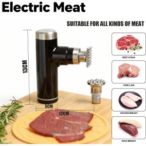 Electric Meat Tenderizer Tool,Cordless Meat Tenderizer Machine with 2 Stainless Steel Meat Mallet,Kitchen Essentials For Tenderizing Steak/Beef/Chicken Chops (brown) (N-09) (S10)