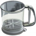 Flour Sifter for Baking, Plastic Flour Sifter, Double layer Flours Sieve with Hand Press Design, Handheld Powder Sifters Fine Mesh Kitchen Cooking Sieve Tools for Cooking(COLOR:Transparent Green)