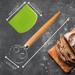 Danish Dough Whisk – Sourdough Mixing Tool with Dough Scraper. Danish Whisk for Baking, Mixing Thick Dough, Bread Making, Pastry, Cookies, Pizza, Batter & More