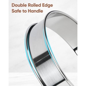 English Muffin Rings 4 Inch, Stainless Steel Crumpet Rings, Double Rolled Metal Rings Molds for Baking Cookie, Round Egg, Cake, Circles Tart Crust, Pancake, Hamurger Bun, Pastry Dessert Food