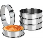 English Muffin Rings 4 Inch, Stainless Steel Crumpet Rings, Double Rolled Metal Rings Molds for Baking Cookie, Round Egg, Cake, Circles Tart Crust, Pancake, Hamurger Bun, Pastry Dessert Food