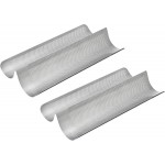 Chicago Metallic Set of 2 Perforated French Bread Pan - Non-Stick Baguette Pan For Baking Crisp, Golden-Brown Crust - Heavy-Duty Aluminum Bread Baking Tool (16