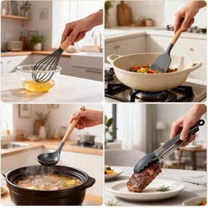 Silicone Cooking Utensil Set,12 PCS Cooking Kitchen Utensils Set, Nonstick Kitchen Utensils 446°F Heat-Resistant Cookware Kitchen Tools of Spoon,Brush,Whisk,Spatula,Turner Tongs (Gray)