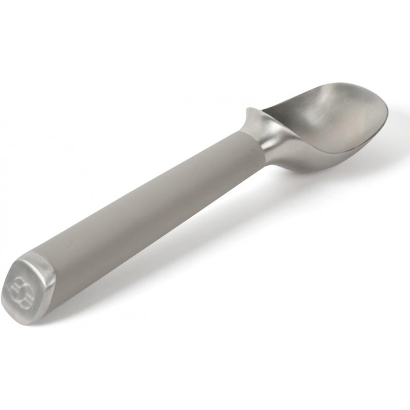 Calphalon Edge Stainless Steel Ice Cream Scoop w/Thermoplastic Rubber Handle - Taupe