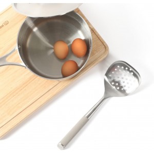 Calphalon Edge Stainless Steel Slotted Spoon/Skimmer - Taupe