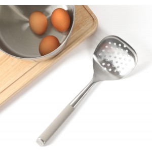 Calphalon Edge Stainless Steel Slotted Spoon/Skimmer - Taupe